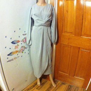 SHEIN Faux Cross Wrap Long Dress